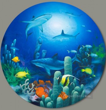 Animal Painting - Tiburón Señores del Mar bajo el mar